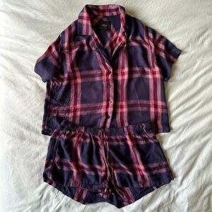 Rails Plaid Pajama Set short sleeve and shorts